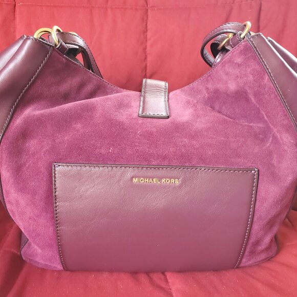 Michael Kors Quincy Large Suede and Leather Tote Bag - Picture 2 of 10
